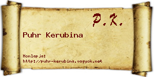 Puhr Kerubina névjegykártya
